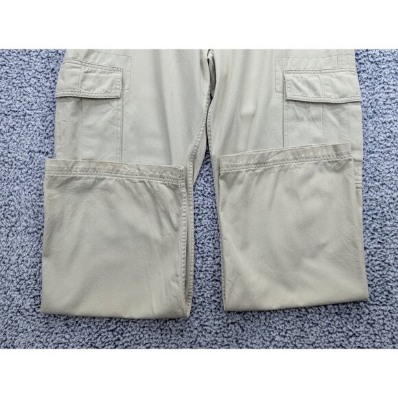 Y2K Levis Cargo Loose Straight Mens 36X35 Wide Leg Baggy Outdoor Hiking 90s Tan - Picture 5 of 13